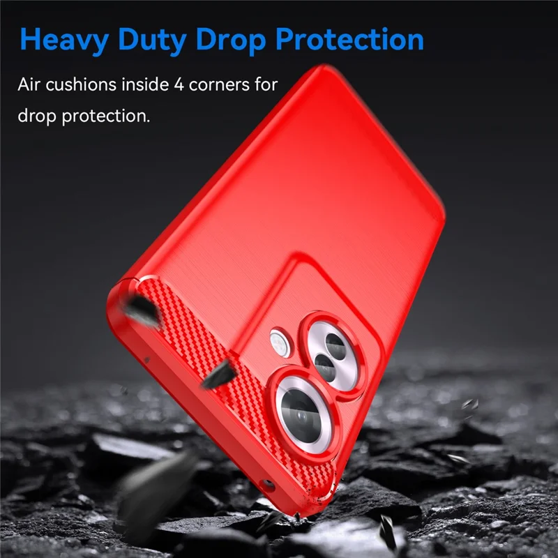For Oppo Reno11 F 5G TPU Case Carbon Fiber Texture Back Phone Cover - Red