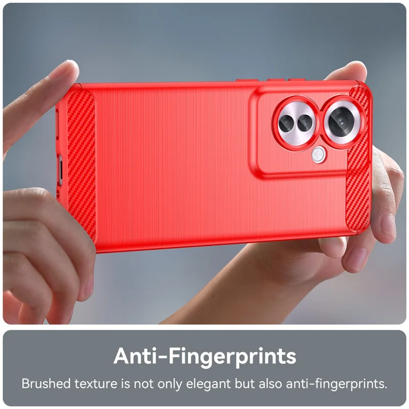 For Oppo Reno11 F 5G TPU Case Carbon Fiber Texture Back Phone Cover - Red