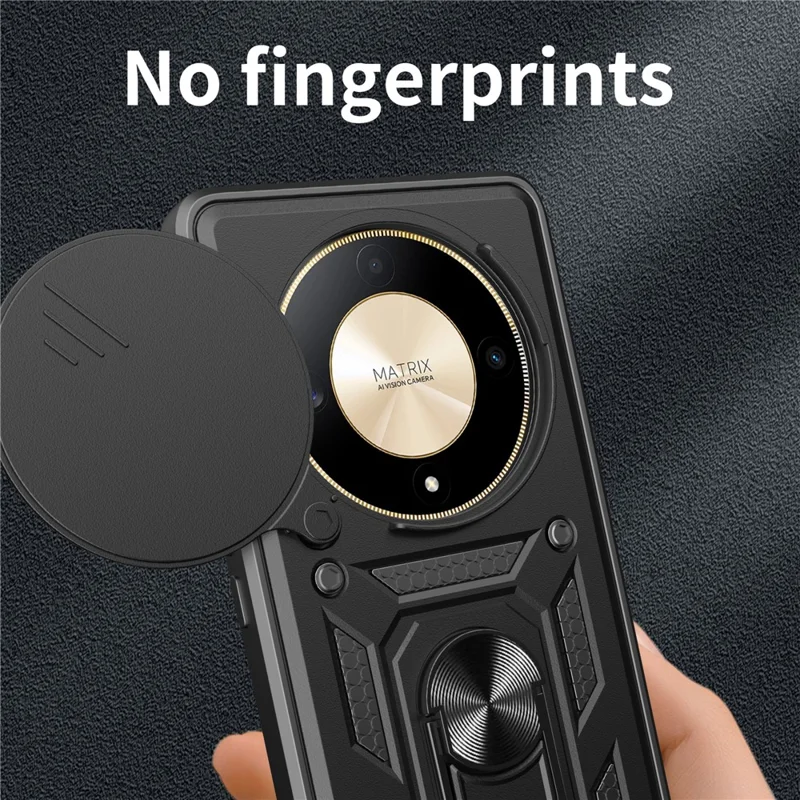 For Honor X9b 5G / Magic6 Lite 5G Cell Phone Cases TPU+PC Slide Lens Protection Cover - Gold