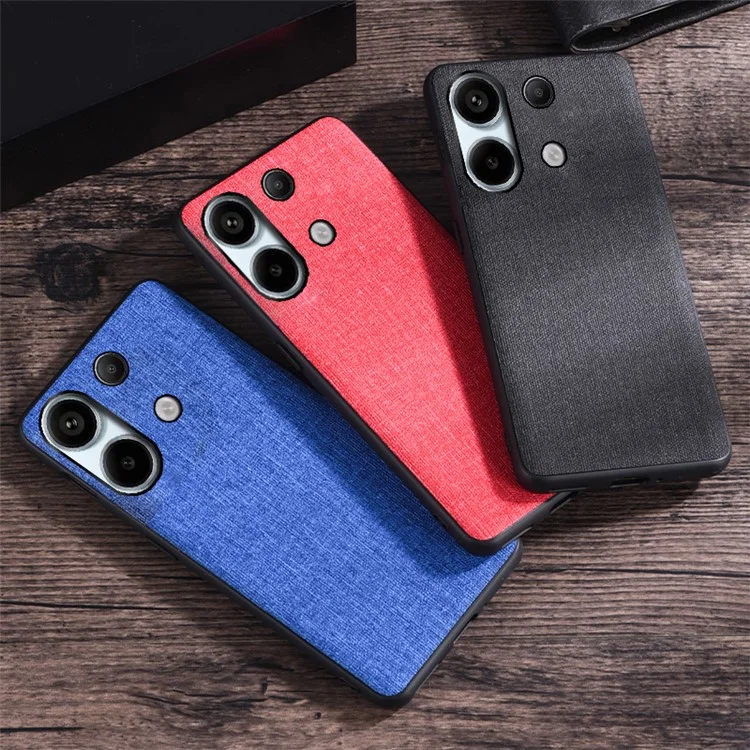 Per Xiaomi Redmi Note 13 4G Case Cloth Texture Hard PC Protective Phone Cover - Nero