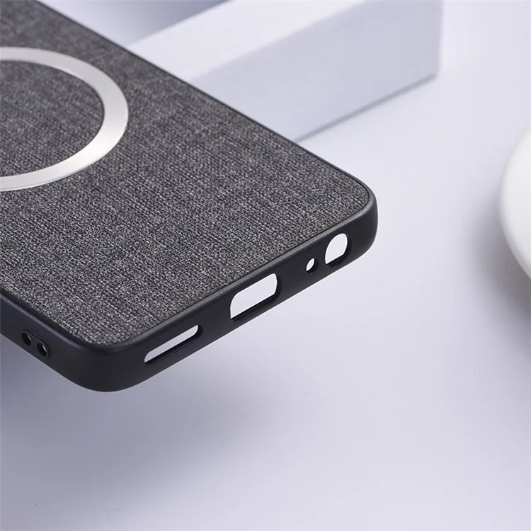 Per Motorola Moto G 5G (2024) Custodia magnetica compatibile con MagSafe Texture in tessuto TPU Cover telefonica - Grigio