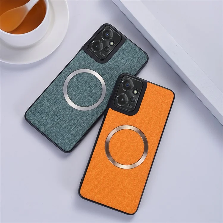Per Motorola Moto G 5G (2024) Custodia magnetica compatibile con MagSafe Texture in tessuto TPU Cover telefonica - Grigio