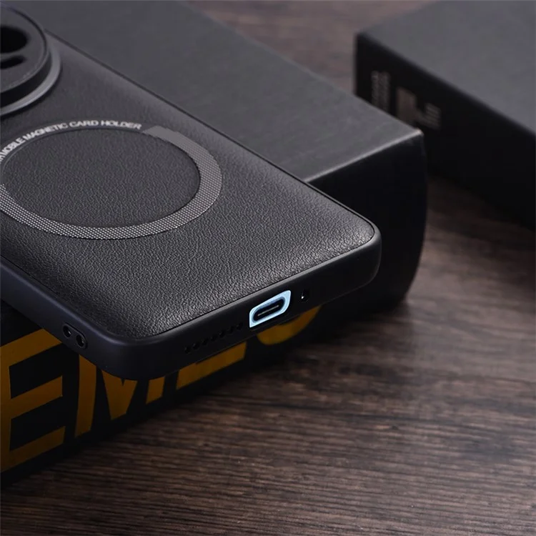 Per Xiaomi 14 Ultra Custodia Magnetica Case PU Pelle Rivestita TPU Compatibile con MagSafe - Nero