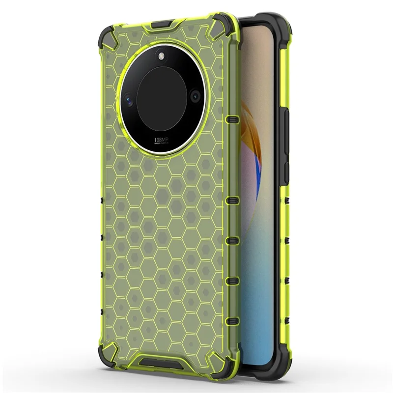 For Honor X50 5G / X9b 5G / Magic6 Lite 5G Case PC+TPU Anti-scratch Phone Shell with Honeycomb Design - Green