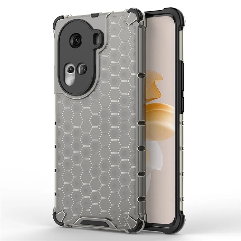 For Oppo Reno11 5G (Global) Cell Phone Case Scratch-proof Honeycomb Design Cover - Black