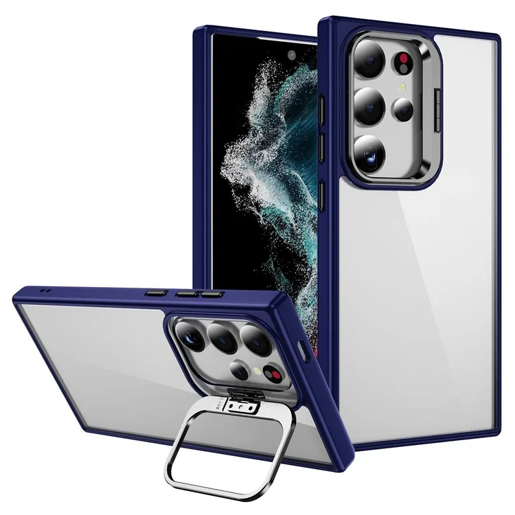 Para Samsung Galaxy S24 Ultra Case Camera Frame Hybrid TPU+Acrylic Phone Cover - Safira