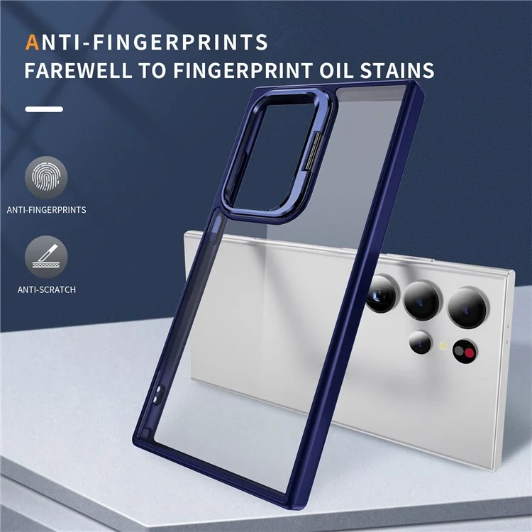Para Samsung Galaxy S24 Ultra Case Camera Frame Hybrid TPU+Acrylic Phone Cover - Safira