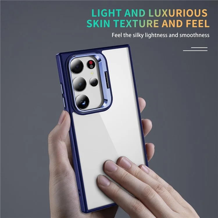 Para Samsung Galaxy S24 Ultra Case Camera Frame Hybrid TPU+Acrylic Phone Cover - Safira