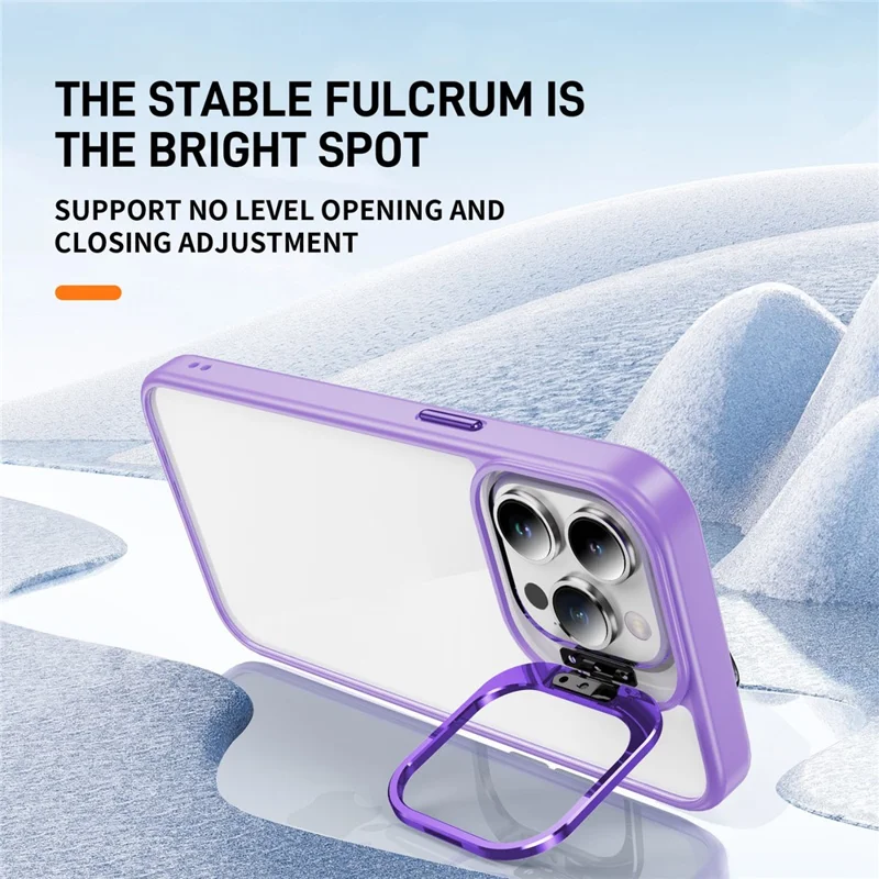 For iPhone 12 / 12 Pro Case Lens Frame Bracket TPU+Acrylic Phone Cover - Light Purple