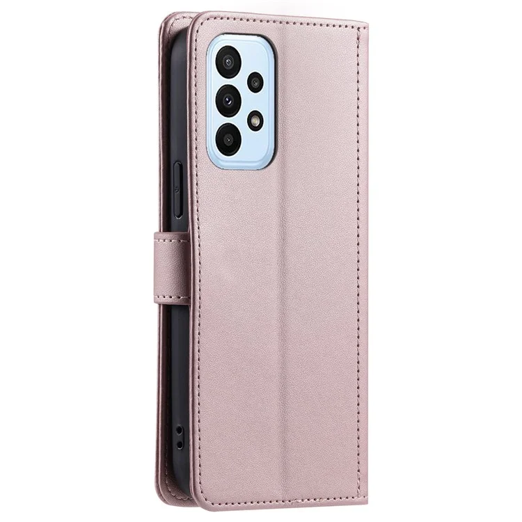 Für Samsung Galaxy A52 4G / 5G / A52s 5G Lederetui Rautengitter Handyhülle mit 2 Riemen - Roségold