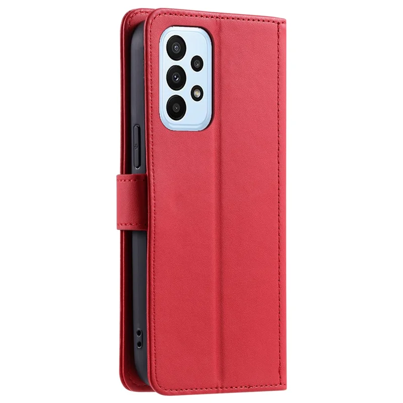 For Samsung Galaxy A73 5G Case Rhombus Grid PU Leather Crossbody Phone Cover - Red