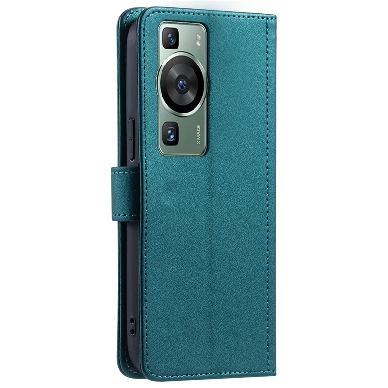 P60 / P60 Pro Wallet Case til Huawei, Læderet Telefonbeskyttelse med Rombeformet Mønster - Grøn