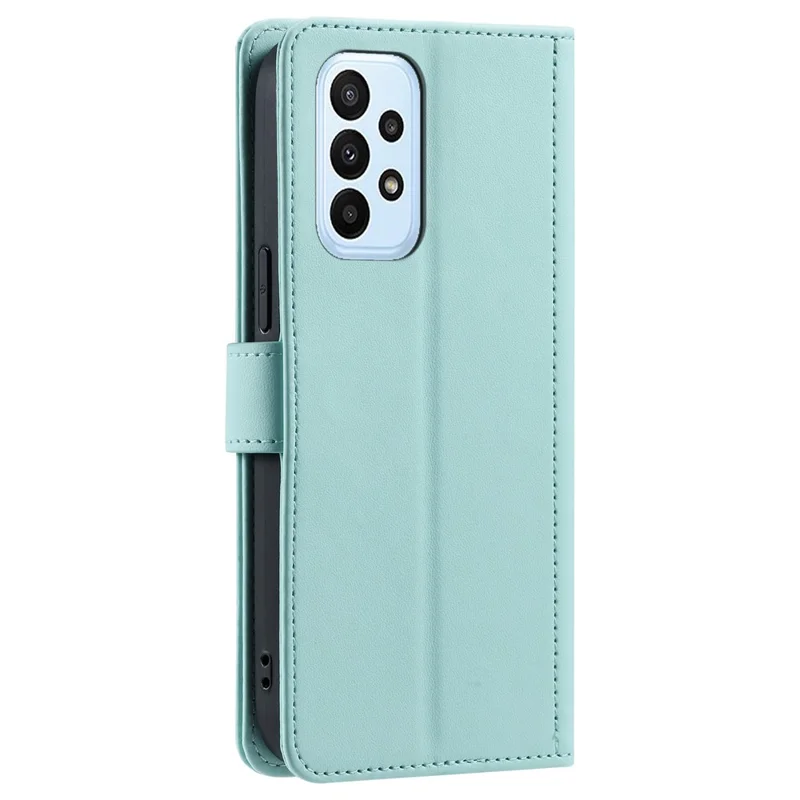 For Samsung Galaxy A53 5G Leather Case Wallet Card Slots Phone Cover with Shoulder Strap - Mint Green