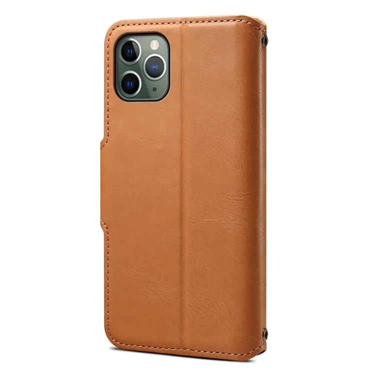 Denior Für Iphone 11 Pro Case Cowhide Textur Brieftasche Anti-drogen-leder-telefonabdeckung - Khaki