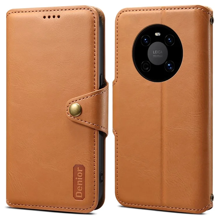 DENIOR Чехол для Huawei Mate 40, кожаный держатель для карт, защитный чехол с фактурой под кожу - Хаки