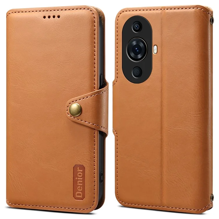 DENIOR For Huawei nova 11 Pro / nova 11 Ultra Case Leather + TPU Wallet Phone Cover - Khaki