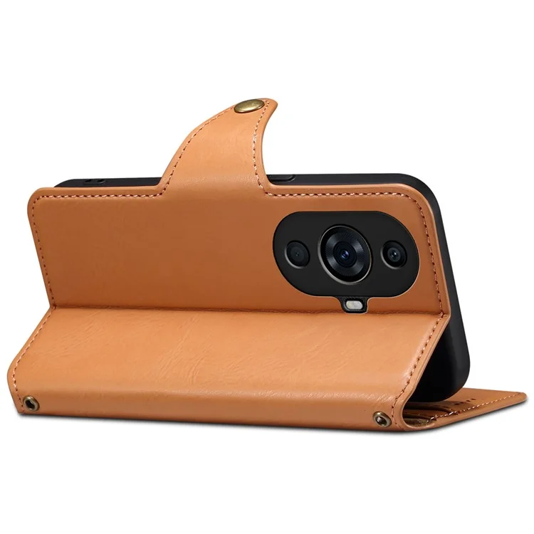 DENIOR For Huawei nova 11 Pro / nova 11 Ultra Case Leather + TPU Wallet Phone Cover - Khaki