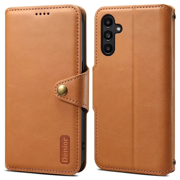 DENIOR для Samsung Galaxy A14 5G / 4G Чехол для телефона-кошелька Кожа + TPU Крышка Текстура коровьей кожи - Хаки