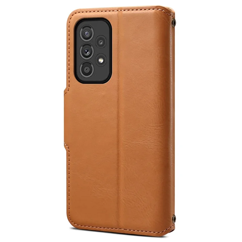 DENIOR For Samsung Galaxy A33 5G Чехол-кошелёк из кожзаменителя со свойствами защиты от падения - Хаки