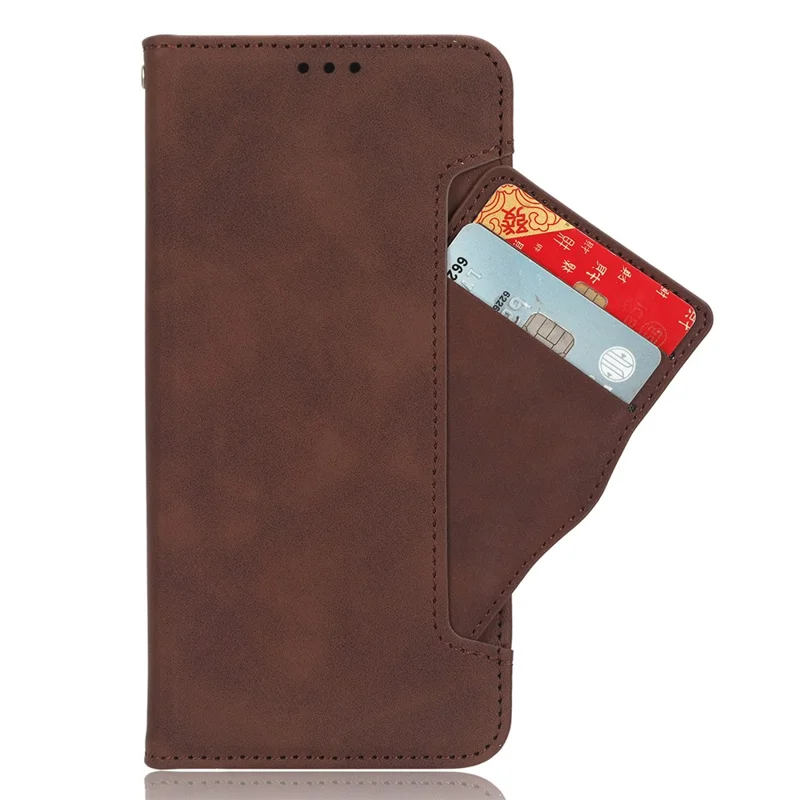 Für Xiaomi Redmi A3 4G / Poco C61 4G Hülle mit mehreren Kartenfächern Ständer PU-Leder Handyhülle - Braun
