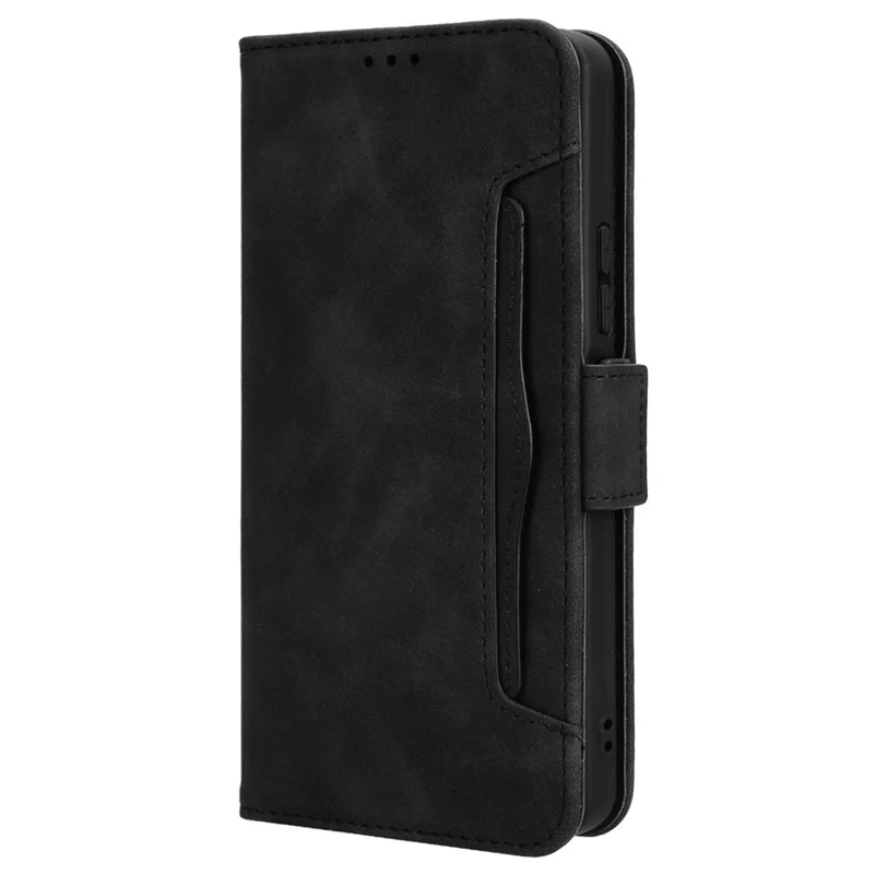 For Xiaomi Redmi A3 4G / Poco C61 4G Case with Multiple Card Holder Stand PU Leather Phone Cover - Black