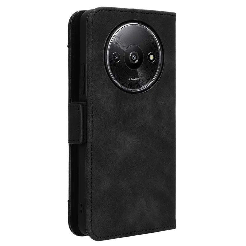 For Xiaomi Redmi A3 4G / Poco C61 4G Case with Multiple Card Holder Stand PU Leather Phone Cover - Black