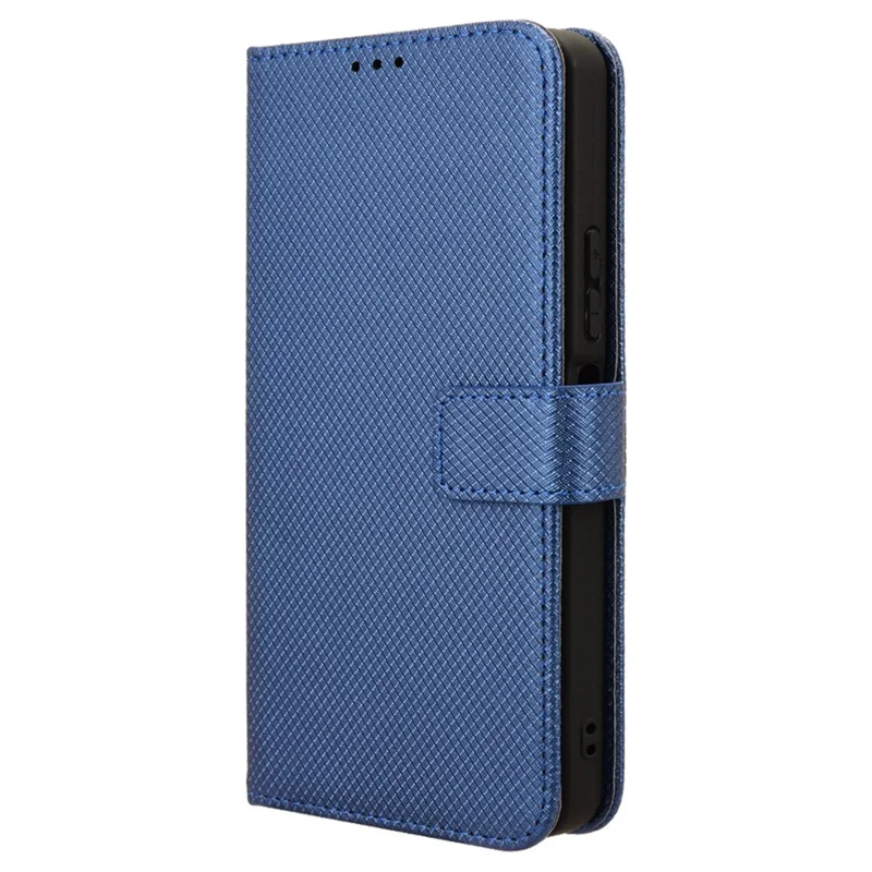 For Xiaomi Redmi A3 4G / Poco C61 4G Case Diamond Texture Flip Folio Leather Cell Phone Cover - Blue