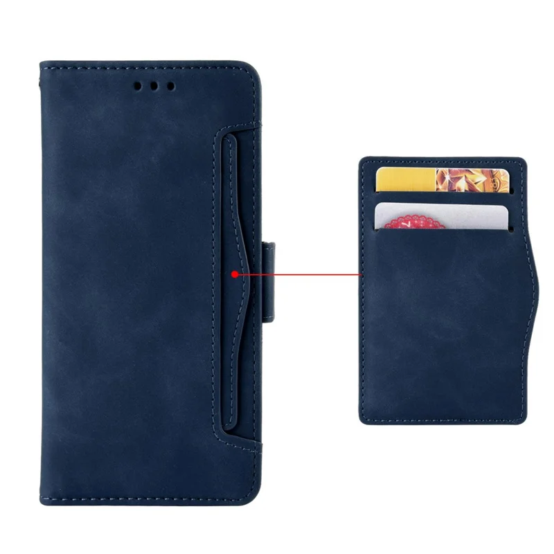 For Realme C67 4G / 12 Lite 4G Case PU Leather Multiple Card Slots Wallet Phone Cover - Blue