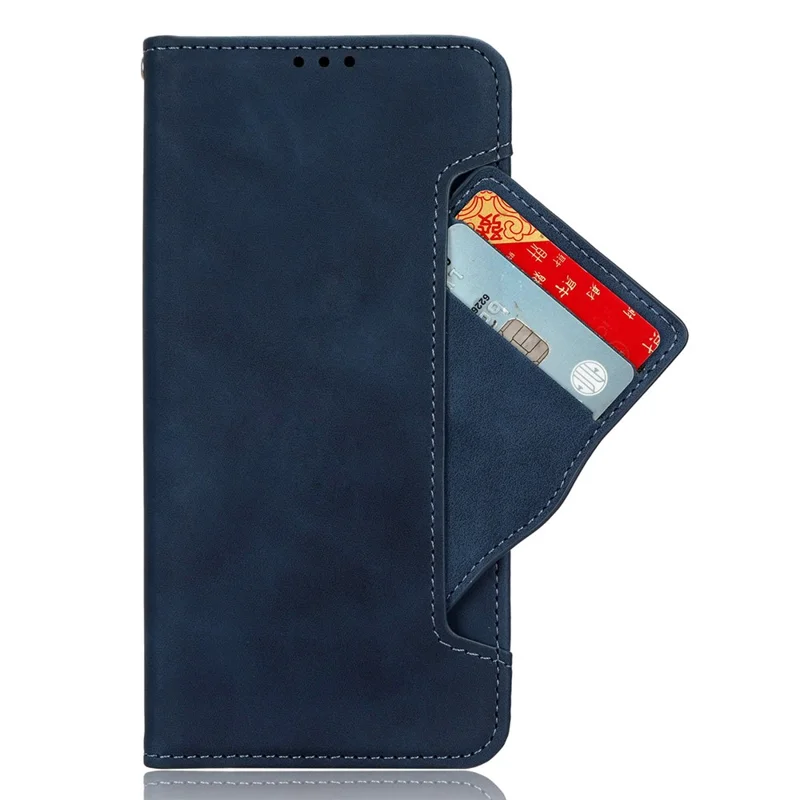 For Realme C67 4G / 12 Lite 4G Case PU Leather Multiple Card Slots Wallet Phone Cover - Blue