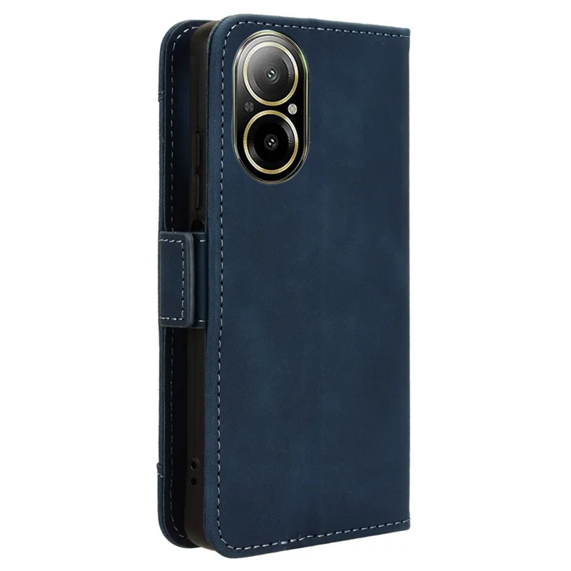 For Realme C67 4G / 12 Lite 4G Case PU Leather Multiple Card Slots Wallet Phone Cover - Blue