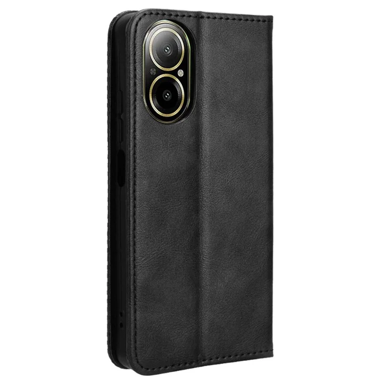 For Realme C67 4G / 12 Lite 4G Case Flip Wallet Magnetic Closure Leather Phone Cover - Black