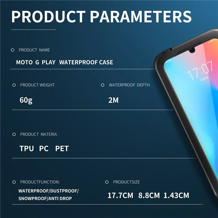 Shellbox Для Motorola Moto G Play (2024) 4G IP68 Водонепроницаемая Крышка с Полной Защитой.