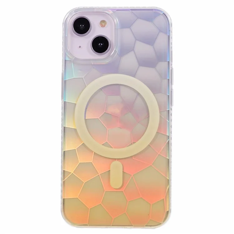 Funda para iPhone 15 de la serie MP Gradient TPU+Acrylic Back Phone Cover Compatible con MagSafe - Amarillo