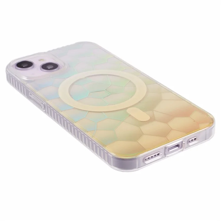 Funda para iPhone 15 de la serie MP Gradient TPU+Acrylic Back Phone Cover Compatible con MagSafe - Amarillo