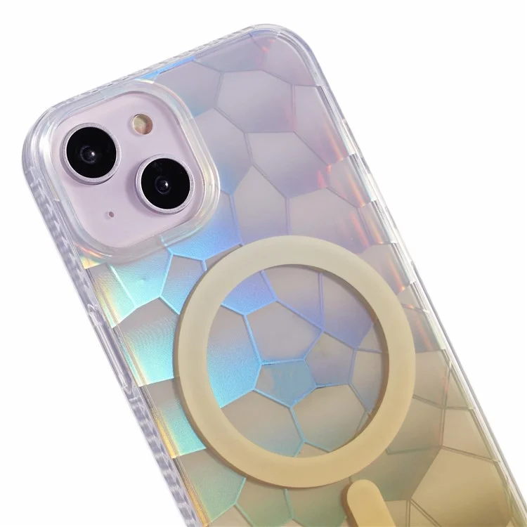 Funda para iPhone 15 de la serie MP Gradient TPU+Acrylic Back Phone Cover Compatible con MagSafe - Amarillo