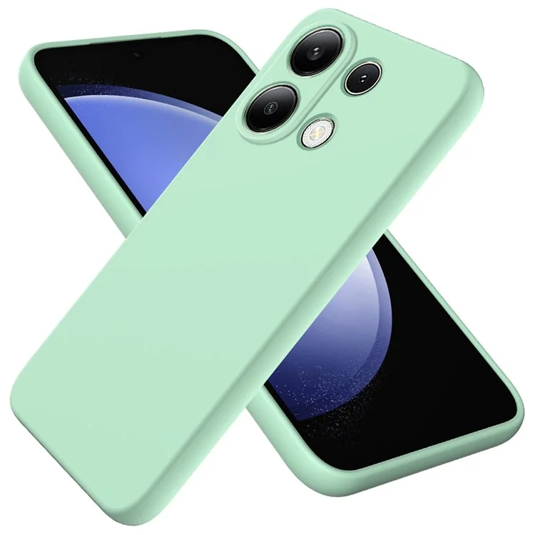 For Xiaomi Redmi Note 13 Pro 4G / Poco M6 Pro 4G Case Soft Touch Liquid Silicone Phone Cover with Strap - Green