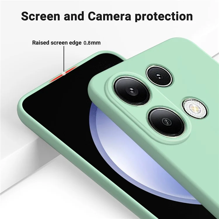 Para Xiaomi Redmi Note 13 Pro 4G / Poco M6 Pro 4G Caja Tacto Suave Silicona Líquida Cubierta de Teléfono con Correa - Verde