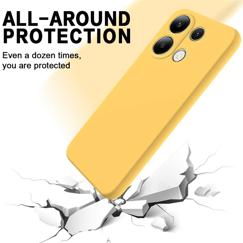 For Xiaomi Redmi Note 13 Pro 4G / Poco M6 Pro 4G Case Soft Touch Liquid Silicone Phone Cover with Strap - Yellow