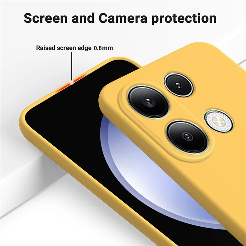 For Xiaomi Redmi Note 13 Pro 4G / Poco M6 Pro 4G Case Soft Touch Liquid Silicone Phone Cover with Strap - Yellow
