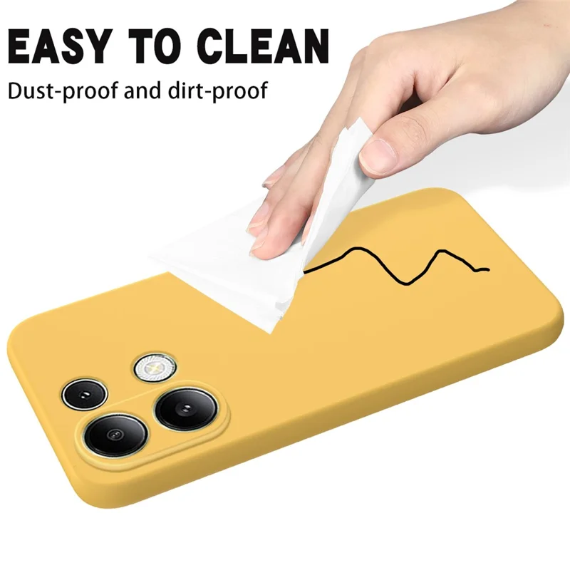 For Xiaomi Redmi Note 13 Pro 4G / Poco M6 Pro 4G Case Soft Touch Liquid Silicone Phone Cover with Strap - Yellow