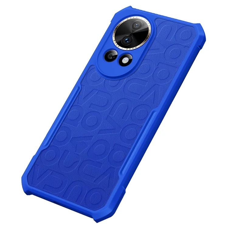 XUNDD Para Huawei nova 12 5G Funda Airbag Protectora TPU+Acrílico Funda de Teléfono - Textura Láser / Azul
