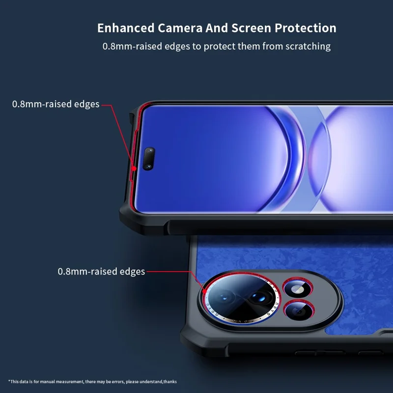 Bulk Purchasing XUNDD For Huawei nova 12 5G Case Scratch Resistant TPU+Acrylic Phone Cover - Laser Texture / Blue