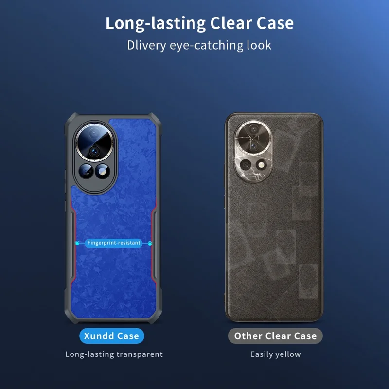 Bulk Purchasing XUNDD For Huawei nova 12 5G Case Scratch Resistant TPU+Acrylic Phone Cover - Laser Texture / Blue