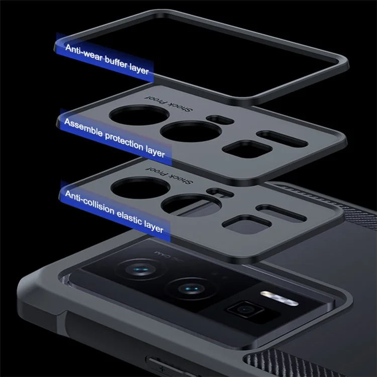 Bulk Buy XUNDD Phone Case for Xiaomi Redmi K60 5G / K60 Pro 5G / Poco F5 Pro 5G TPU+Acrylic Magnetic Cover - Laser Texture