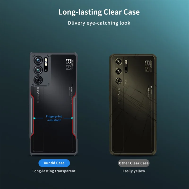 Compra em Massa XUNDD Case para ZTE nubia Red Magic 9 Pro 5G / 9 Pro+ 5G TPU+Acrylic Protective Phone Cover