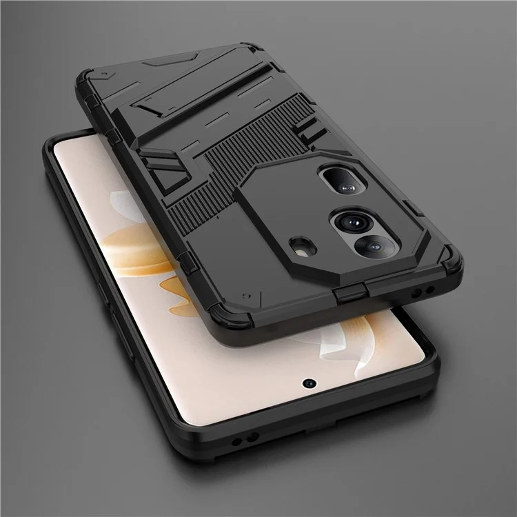 Para Oppo Reno11 Pro 5G (Global) Funda PC+TPU con Soporte Protección de Teléfono - Negro