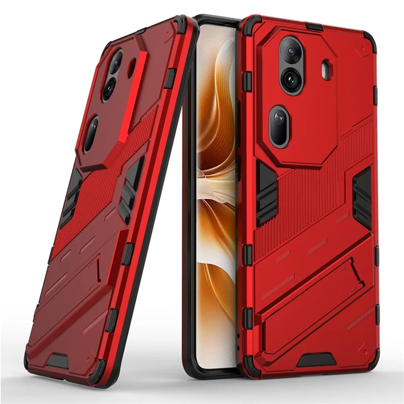 For Oppo Reno11 Pro 5G (Global) Case PC+TPU Kickstand Protective Phone Cover - Red
