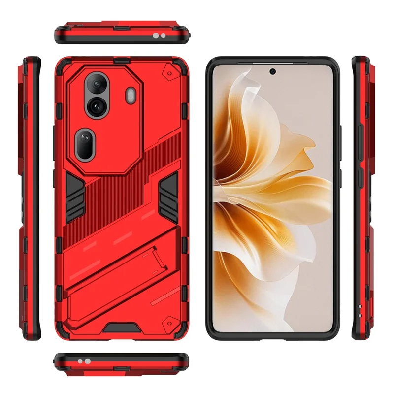 For Oppo Reno11 Pro 5G (Global) Case PC+TPU Kickstand Protective Phone Cover - Red