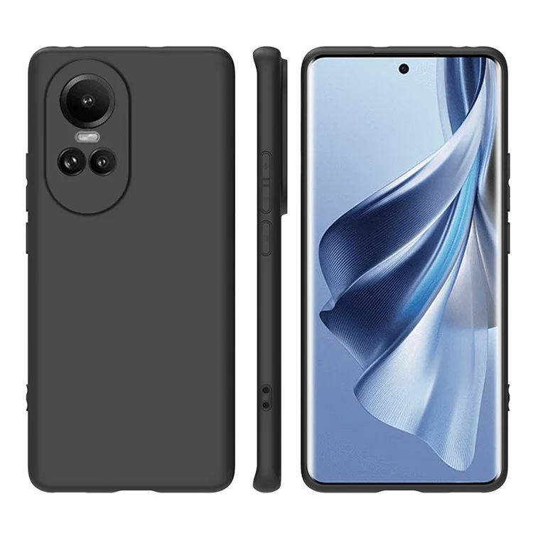 Para Oppo Reno10 5g (global) TPU Case Tampa Fosca de Telefone Suave (recortes Precisos da Lente) - Preto