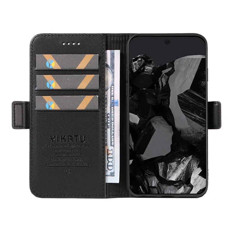 YIKATU YK-003 Para Google Pixel 9 Pro XL Case Stand Wallet Magnético Capa de Telefone - Preto